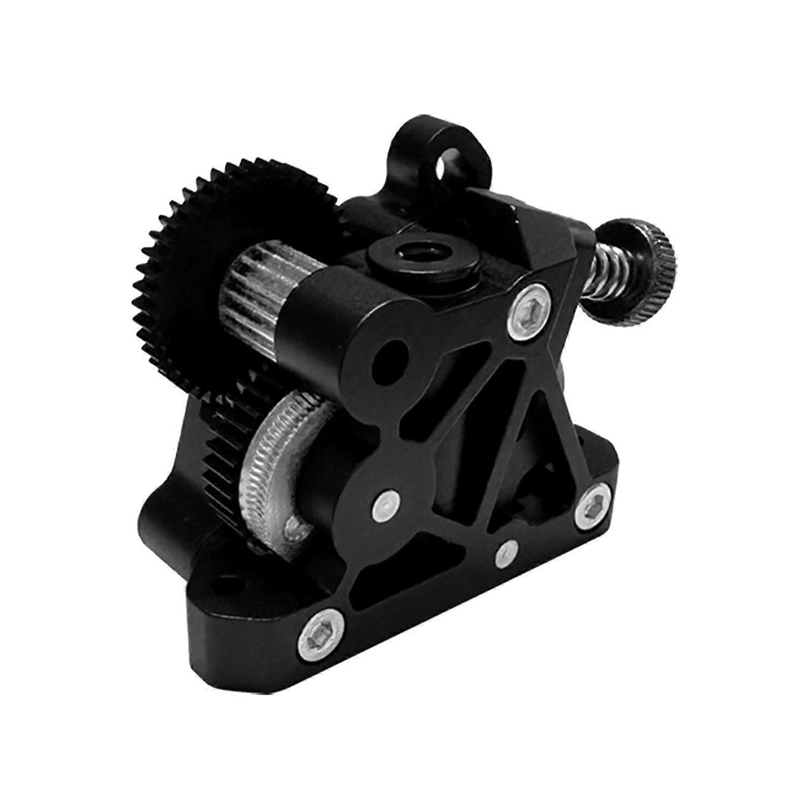 Double Drive Gear Extruder Aluminum High Extrusion Efficiency Metal Extruder Large Gear Extruder for 3D Printing Black