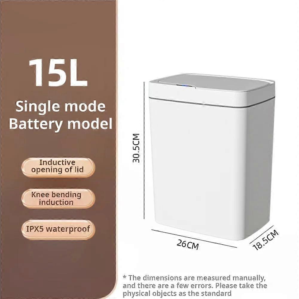 Intelligenter Badezimmer-Mülleimer Automatisches Absacken Elektronischer Mülleimer Weiß Berührungsloser schmaler Smart-Sensor-Mülleimer Smart Home 15L