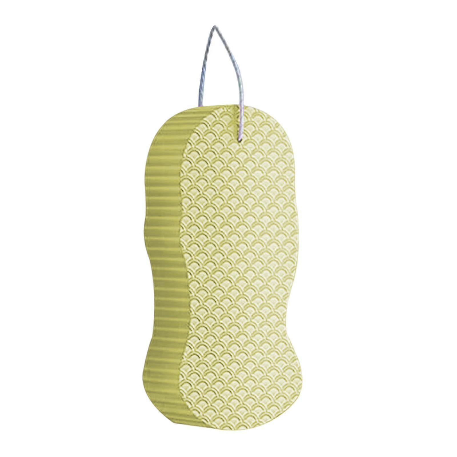 Mâner lung din lemn Baie Duș Perie de corp Plasă Puff Burete Spate Scruber Gri