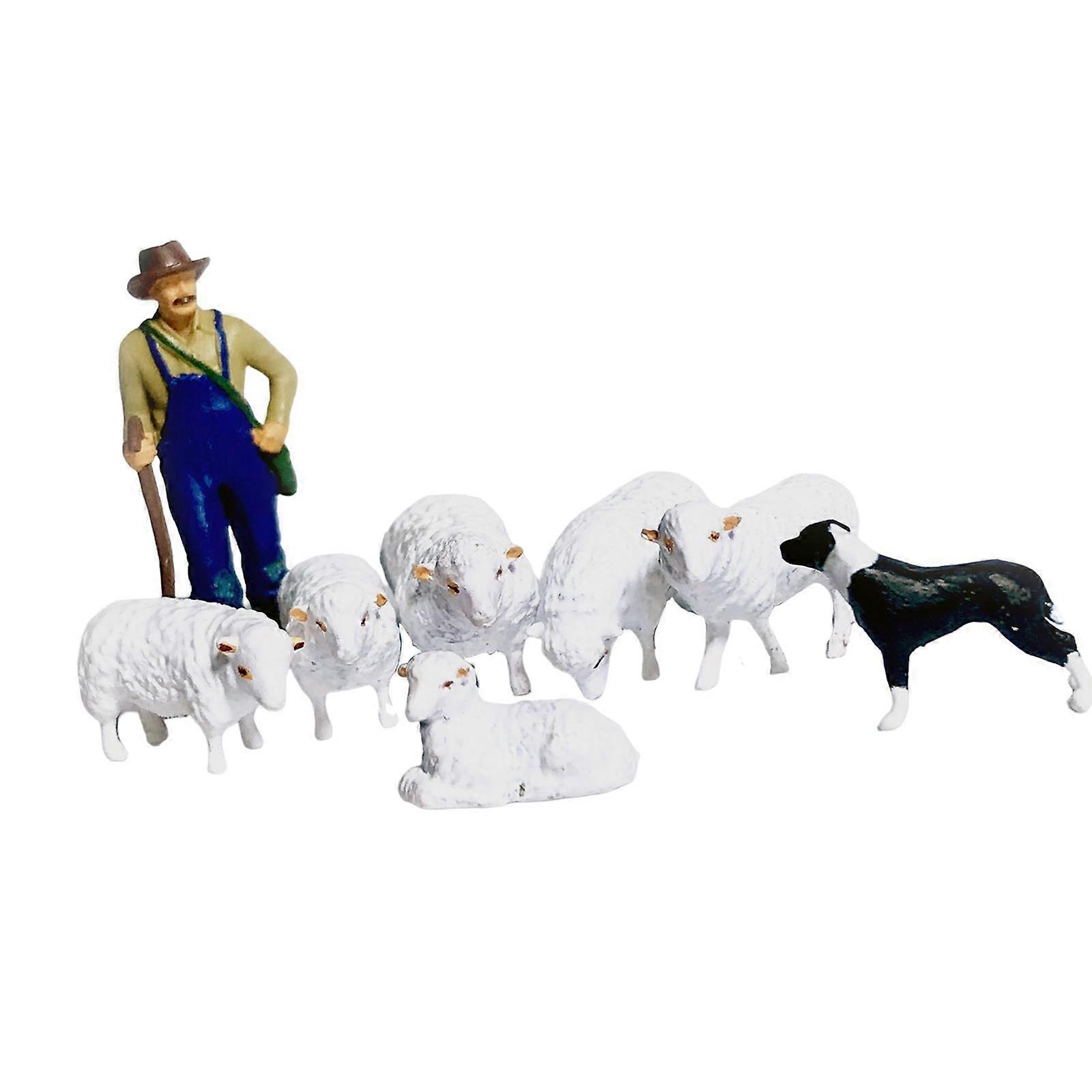 1:87 Scale 1/87 Resin Figurines Farm Figure Model Simulation Simulated Whole Set
