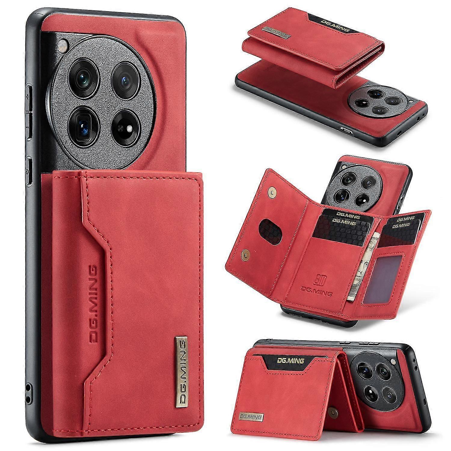 Dg.ming M2 Series For Oneplus 12 5g Kickstand Case Detachable Magnetic Wallet Phone Cover - Brown