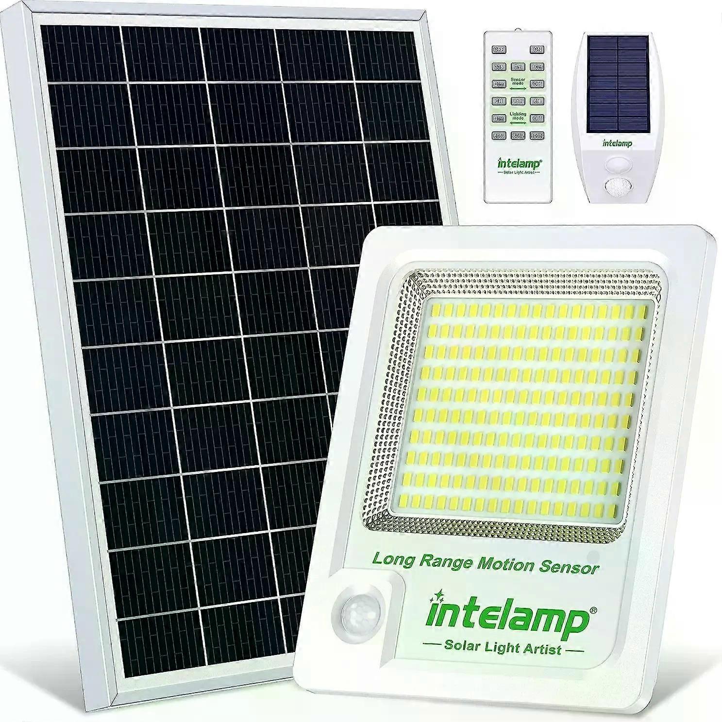 Solar Light Outdoor Motion Sensor Flood Security With Remote Control Powered Wall Dusk to Dawn Garden Porch Farm