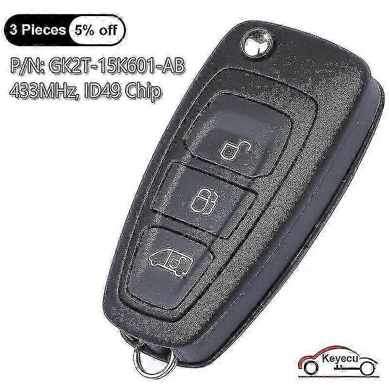 3 butoane 433MHz Id49 pentru Ford Transit / Transit Custom / Tourneo Custom 2015-2020 Flip Remote Key Fob Gk2T-15K601-AB / Aa