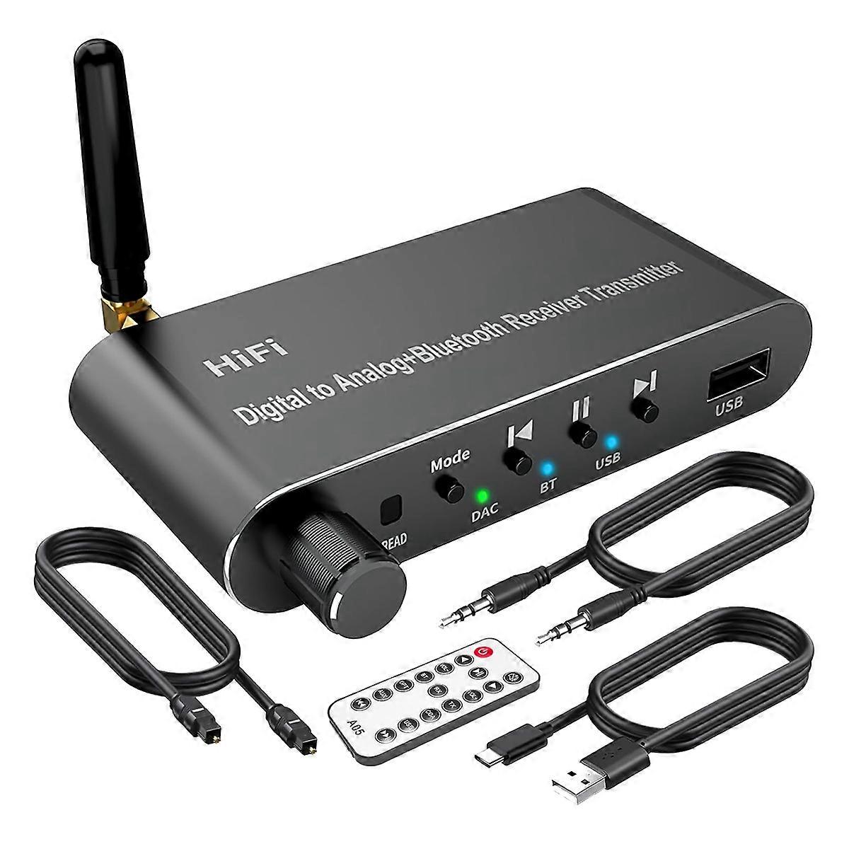 Bluetooth 5.1 Transmitter Receiver Digital to Analog Audio Converter