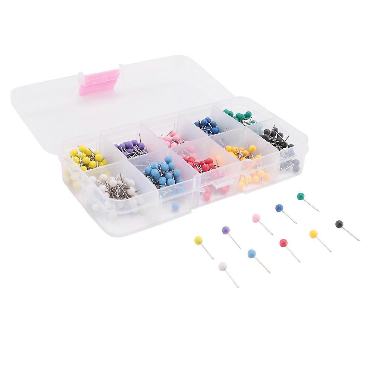 Map Tacks Push Pins Plastic Head with Steel Point, 4mm, 500 Pieces