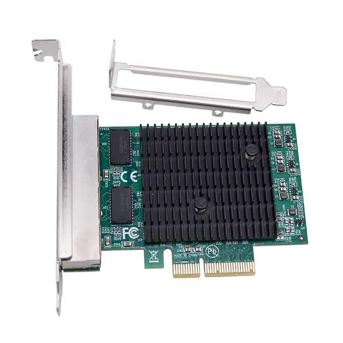 Gigabit Ethernet Adapter 2.5G PCIE Network Card 4 Port RJ45, PCI Express X4, RTL8125BG Chip for Desk