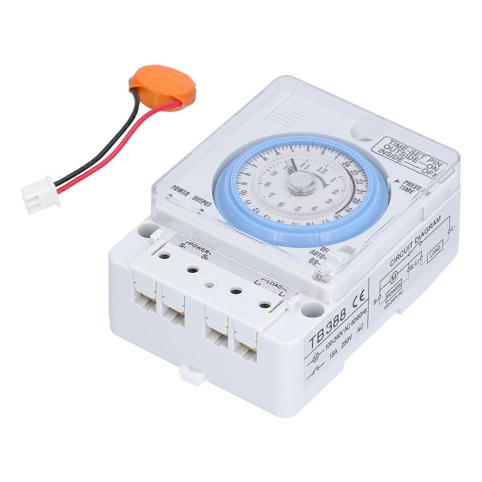 Timer Switch Mechanical Meter Dial Time Controller Din Rail Industrial Control Device 100‑240V