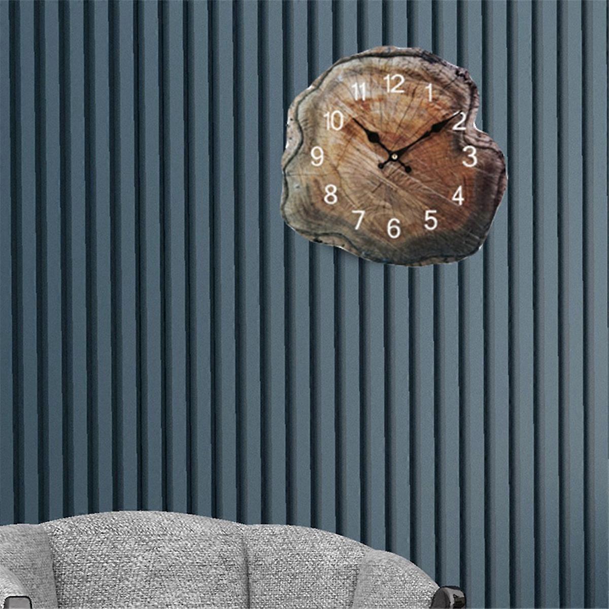 12 Inch Simulation Annual Ring Wooden Wall Clock Silent Clocks Watch