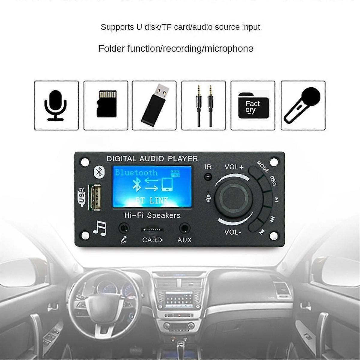 LCD Screen Display Mp3 Decoder Board Bluetooth Module DIY Products Car Audio Accessories Audio Ampl