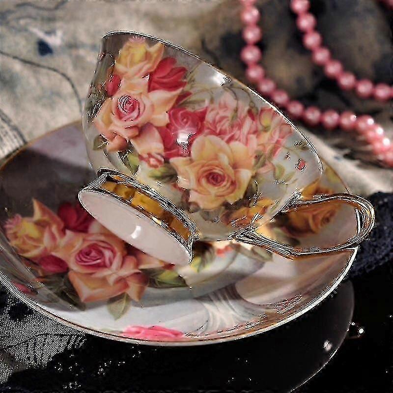 Coffee Tea Sets European Vintage Style High Quality Phnom Penh Bone China Coffee Cup And Saucer Set