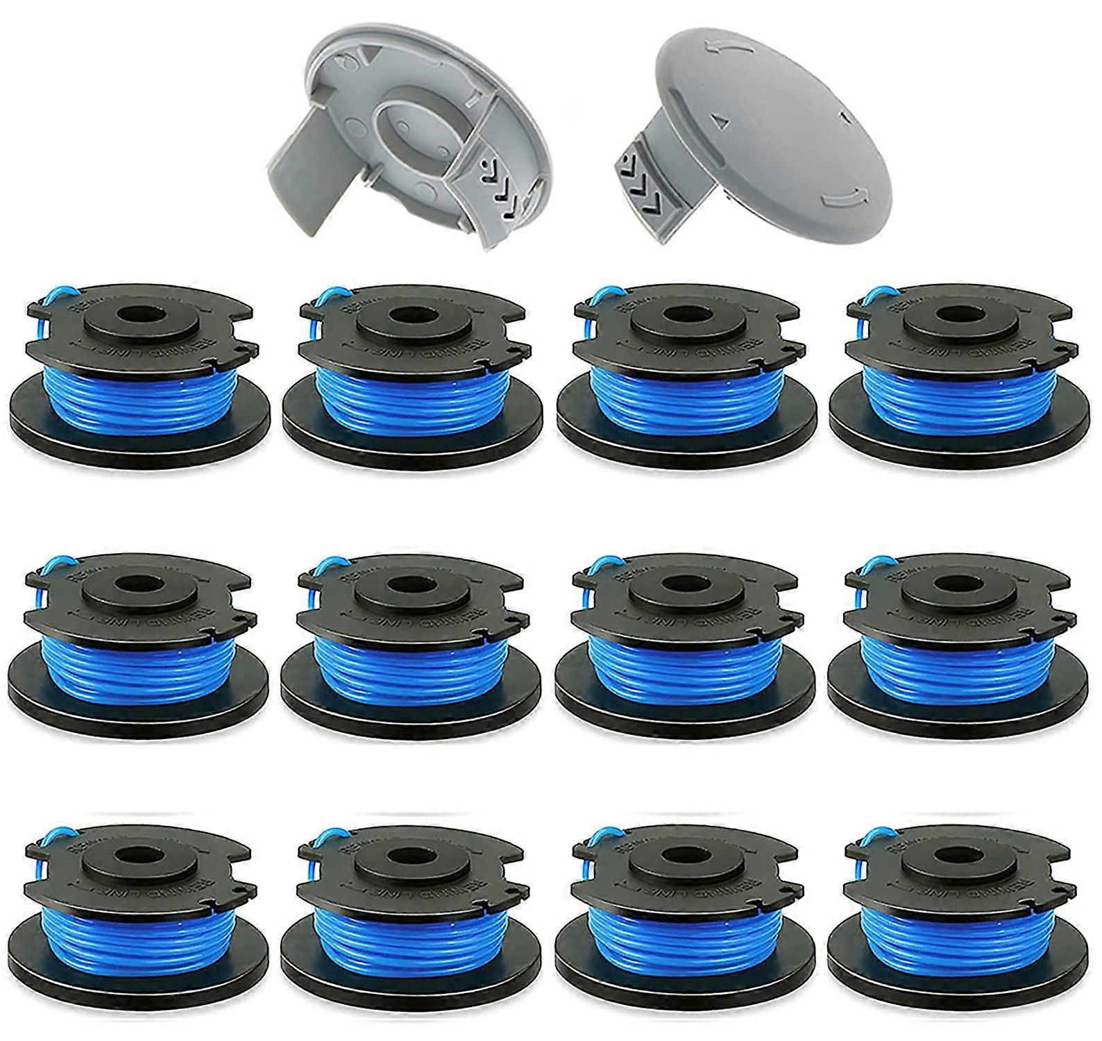 12 Spools Weed Wacker Line Spare Spool Auto Feed for Cordless Trimmer 0.065'' 11Ft