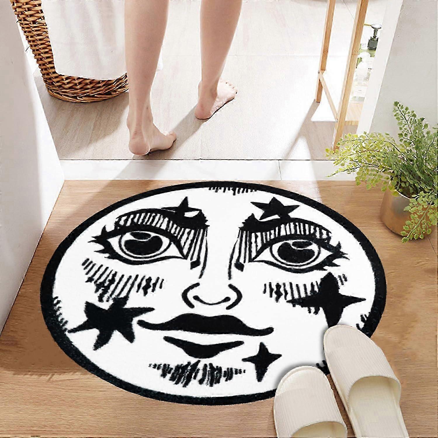 Halloween Bath Mat - Gothic Round Bath Mat - Soft Round Rug for Bathroom, Absorbent Bath Mat, Shower, Entryway, Front Door, Spooky Rug