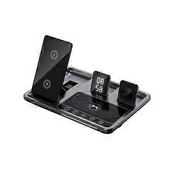 4-in-1-Digitaluhr Wireless-Ladeständer, 4-in-1-faltbare Schnellladestation