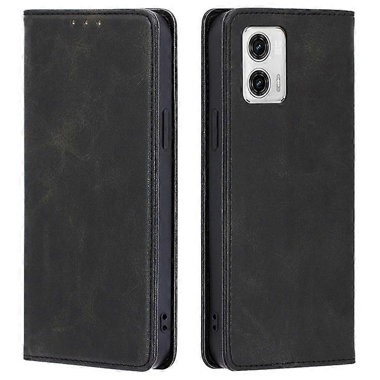 Anti-drop Leather Phone Case Compatible For Motorola Moto G73 5G , Calf Texture Wallet Stand Phone Cover