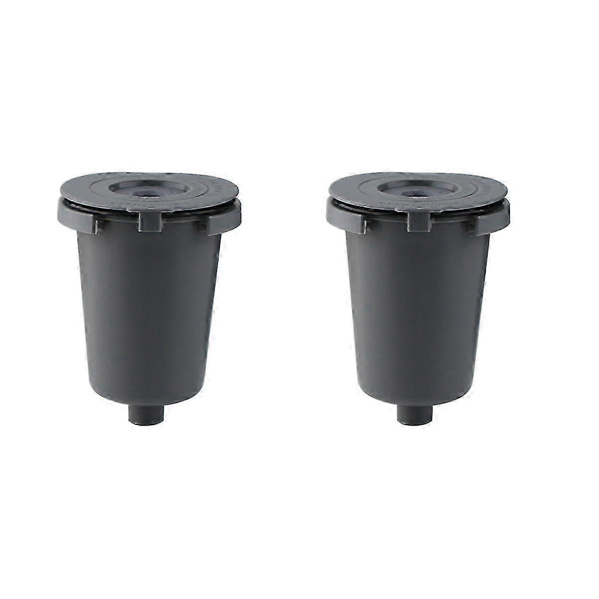 Replacement Parts 2pcs Grey Reusable Filter Cup, Compatible for Single Coffee Makers