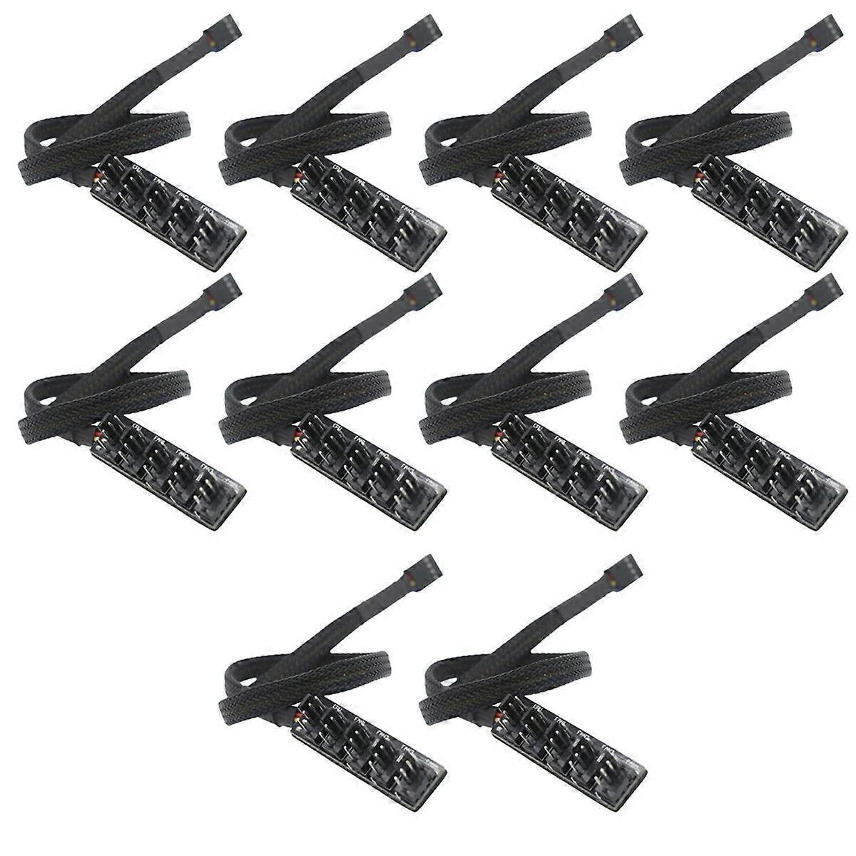 10PCS 41cm 1 to 5 4Pin PWM Hub Fan 3/4PIN CPU Cooling Fan