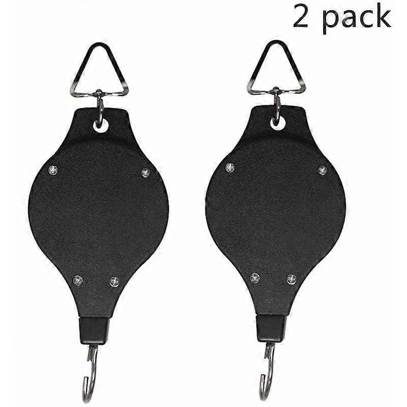 Plant Pulley, Sturdy Easy Reach Retractable Pulley, Flower Basket Hanger, Hook for Garden Baskets, Pots and Bird Feeder, Hang High and Pull Down for W