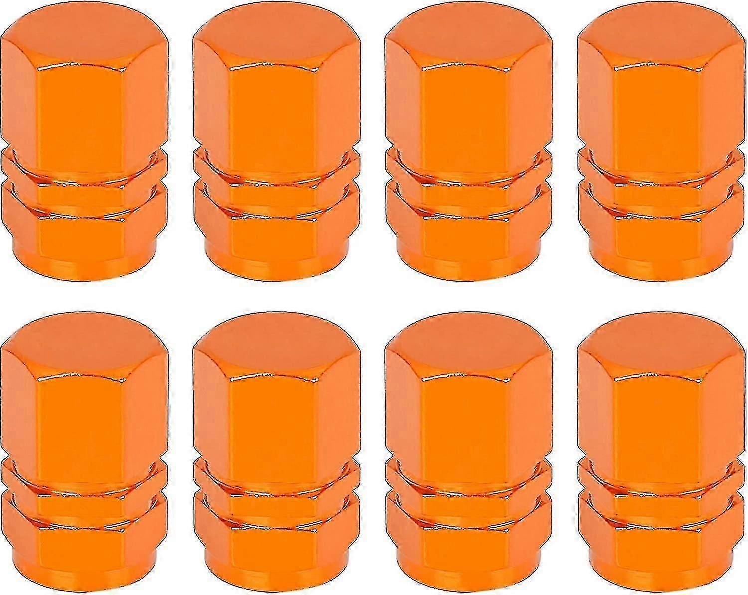 Hexagon Style Wheel Tyre Valve Stem Caps (40pcs, Orange) A