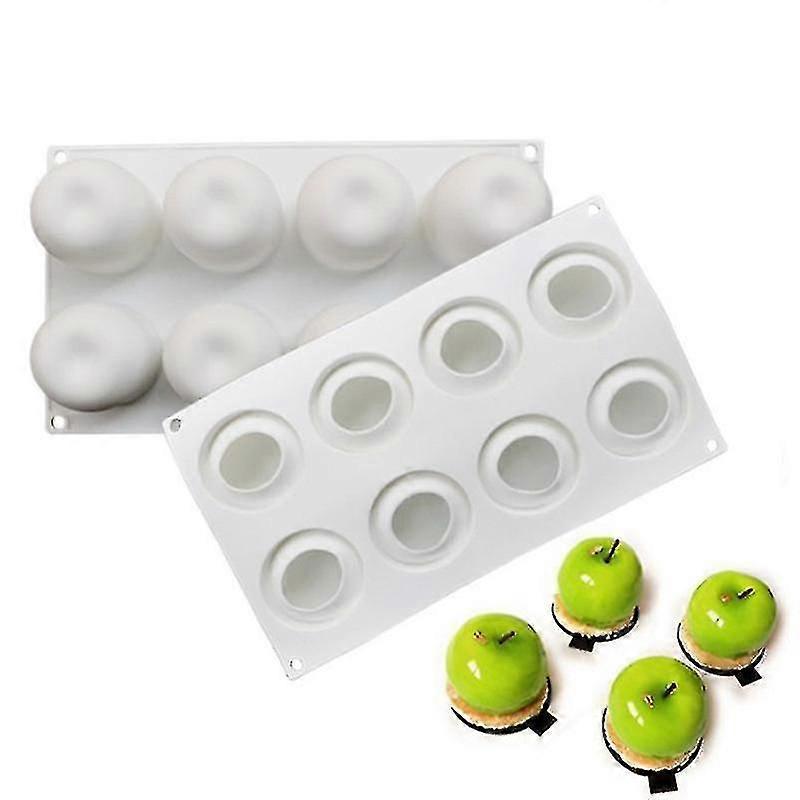 التفاح سيليكون العفن، غير لاصقة سليكون العفن مع 8 كهوف سيليكون قوالب العفن للمافن، Gteau، الصابون، هلام، Pisserie_ (COSTBUY)