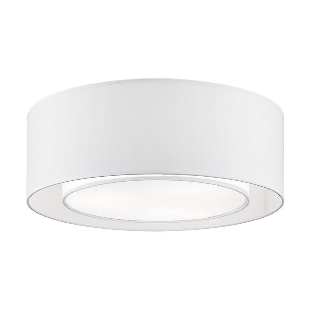 Bergamo Flush Cylindrical Ceiling Lamp Chrome, 3 Light, E27