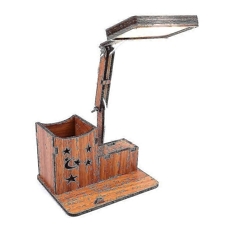Wooden Multi-function Touch Usb Pen Holder Desk Lamp