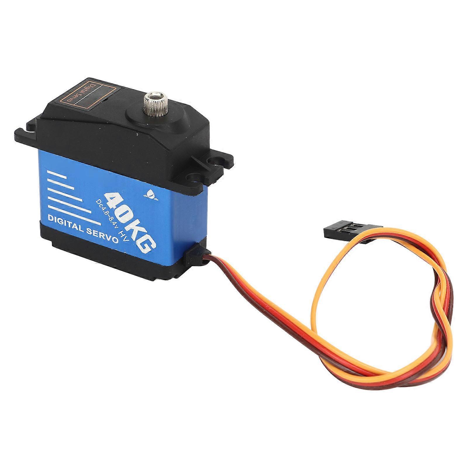 2PCS 40KG RC Servo Gear Steering Servo High Torque Waterproof Metal Gear Servo with 25T Servo Arm for 1/10 1/8 RC Cars Blue 