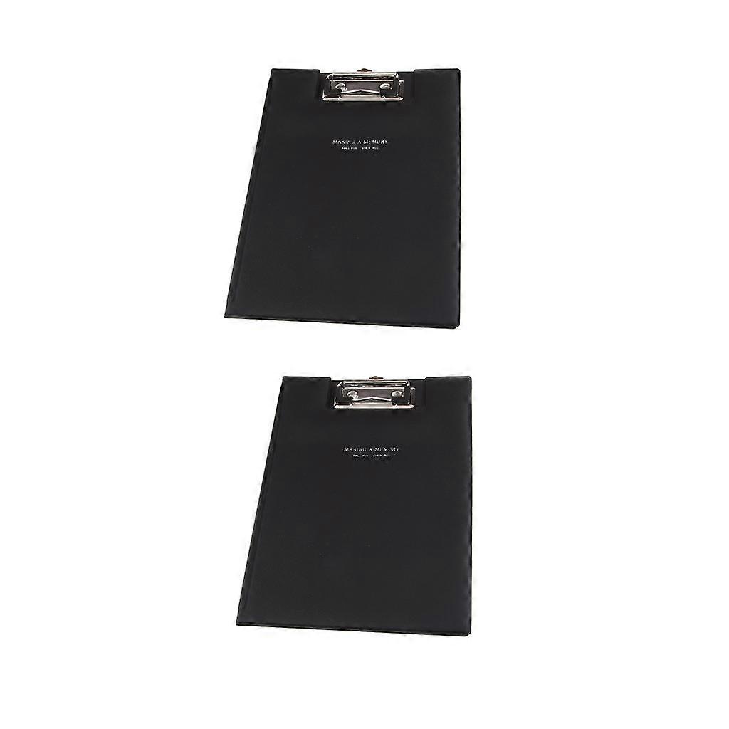 2pcs PU Leather A5 Clipboard Writing Pad Document Organizer With 1 Clear Inner