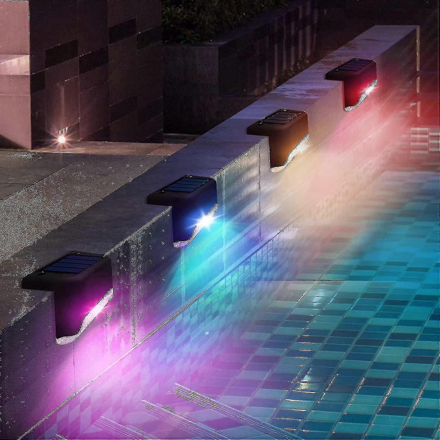 Solar Pool Side Lights 4-pack ,swimming Pool Accessories Night Lights, Outdoor Led Deck Lights