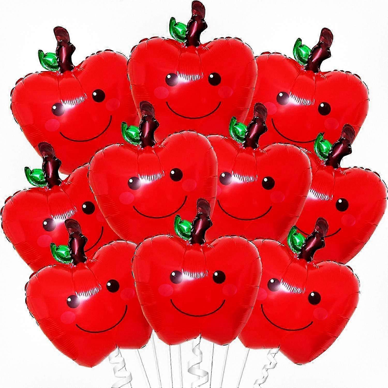 Decorative 10 Pack Apple Balloons for Back to School Decorations and Apple Party Themes | Red Apple Balloon | Back to School Party Balloons