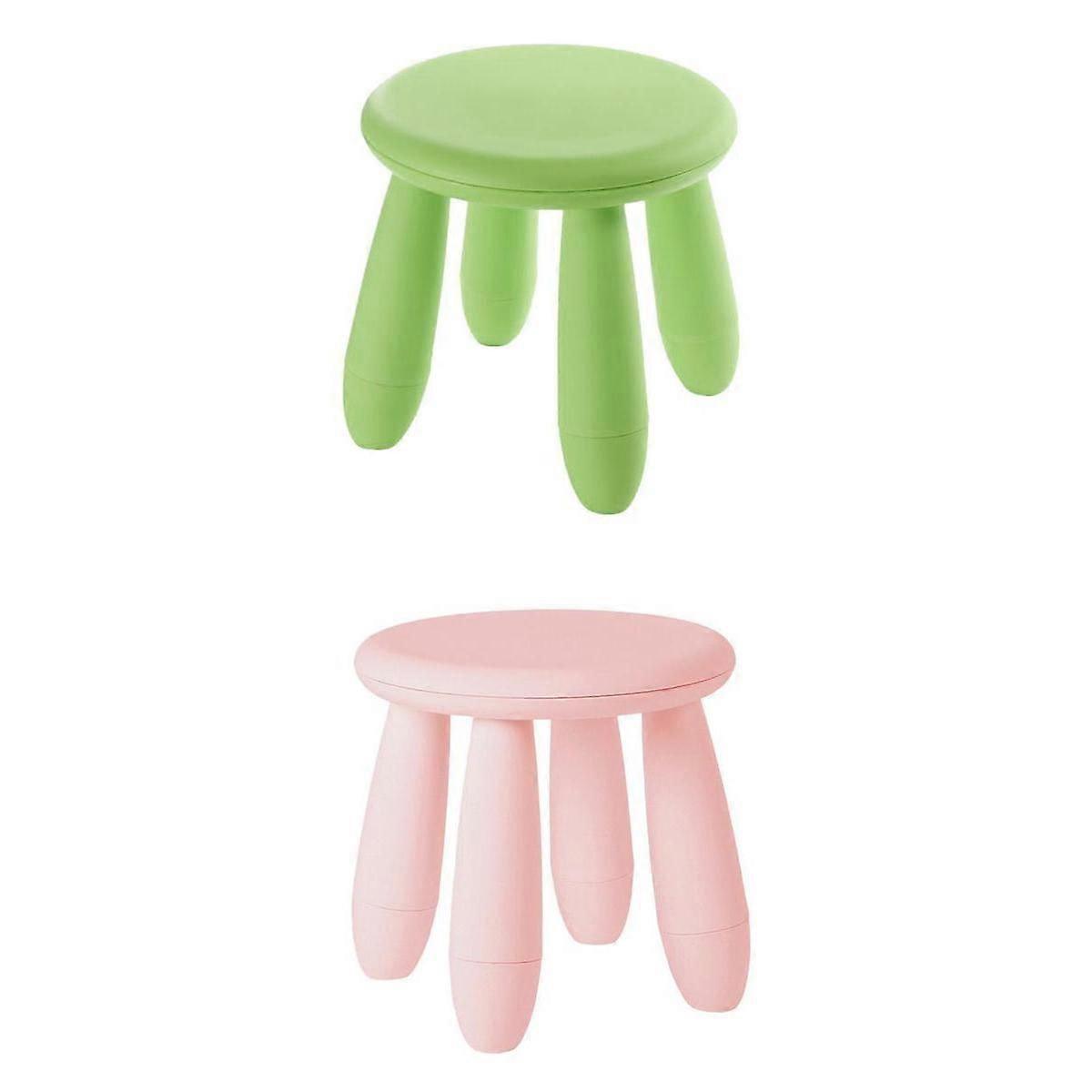 Pack 2 enfants Assembler Tabouret Assise 12x12inch Vert / Rose