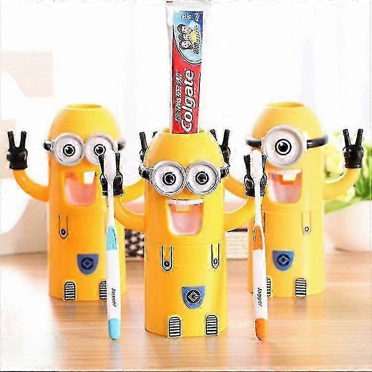Automatic Dispenser Squeeze Toothpaste Wall Mounted Kids Toothbrush Holders