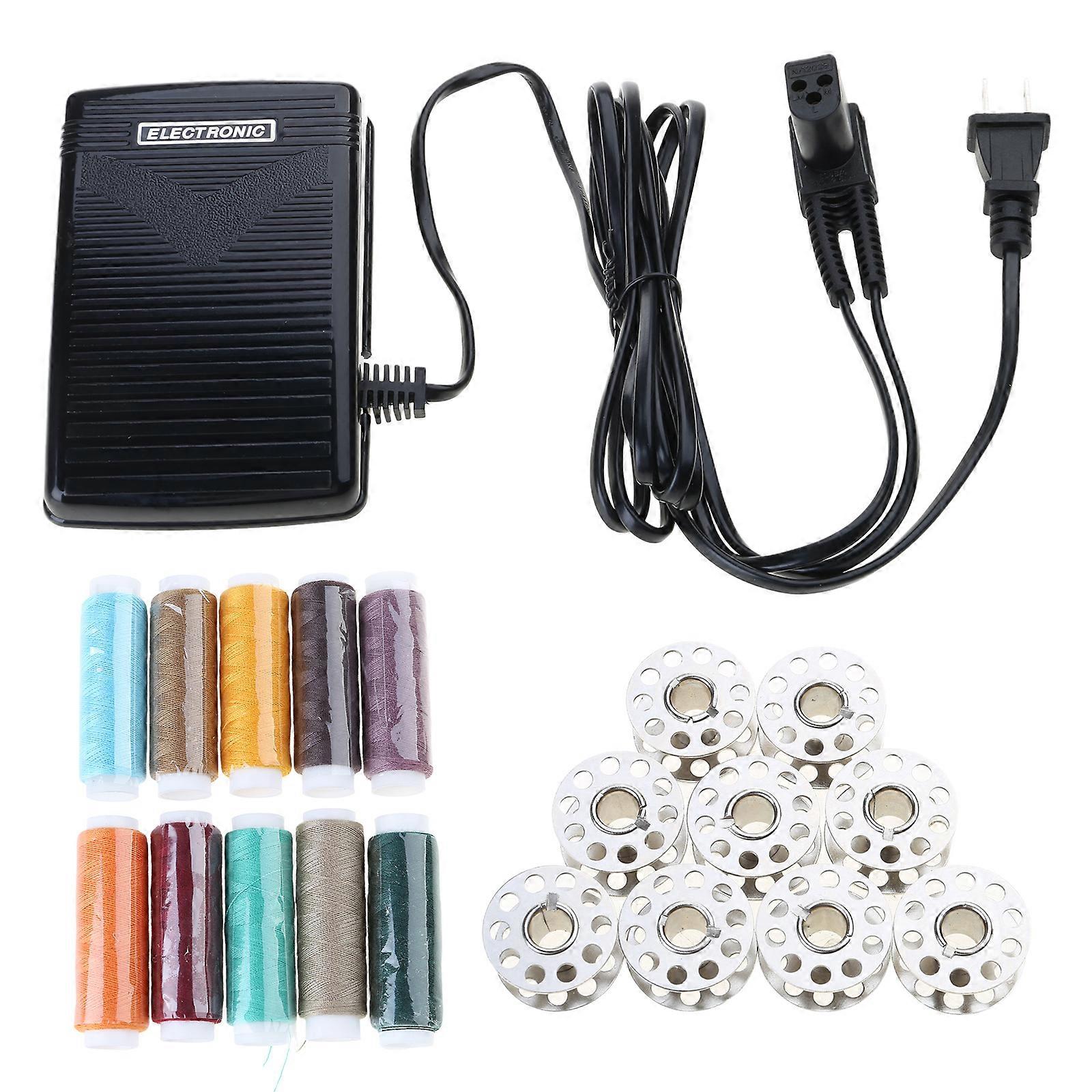 Sewing Machine Foot Pedals and Power Cord Easy Operation Sewing Thread 10 Bobbins for xl2600 lx3125 1034d lx2500 xl5130