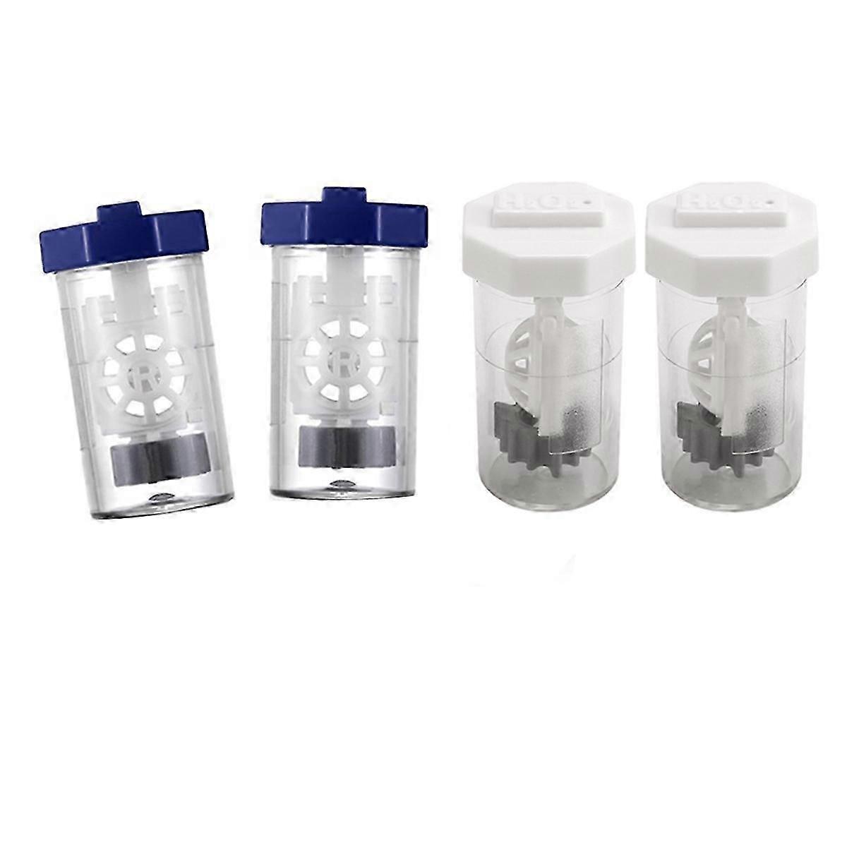 4PCS 双氧水隐形眼镜清洁盒,带存储解决方案