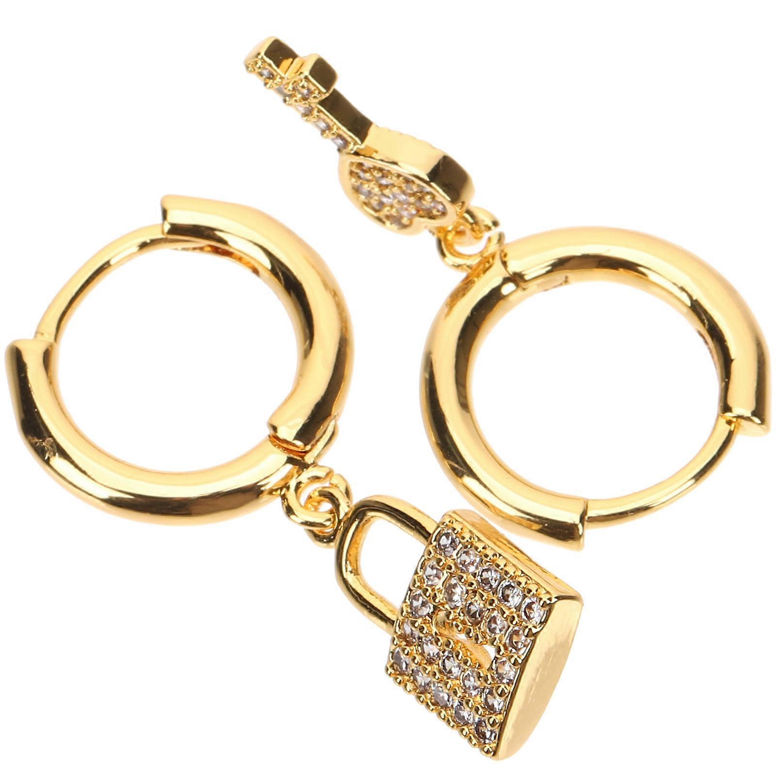 Asymmetric Padlock Key Earrings for Women – Stylish Hoop with Craftsmanship for Daily Wear, Parties and Special Occasions