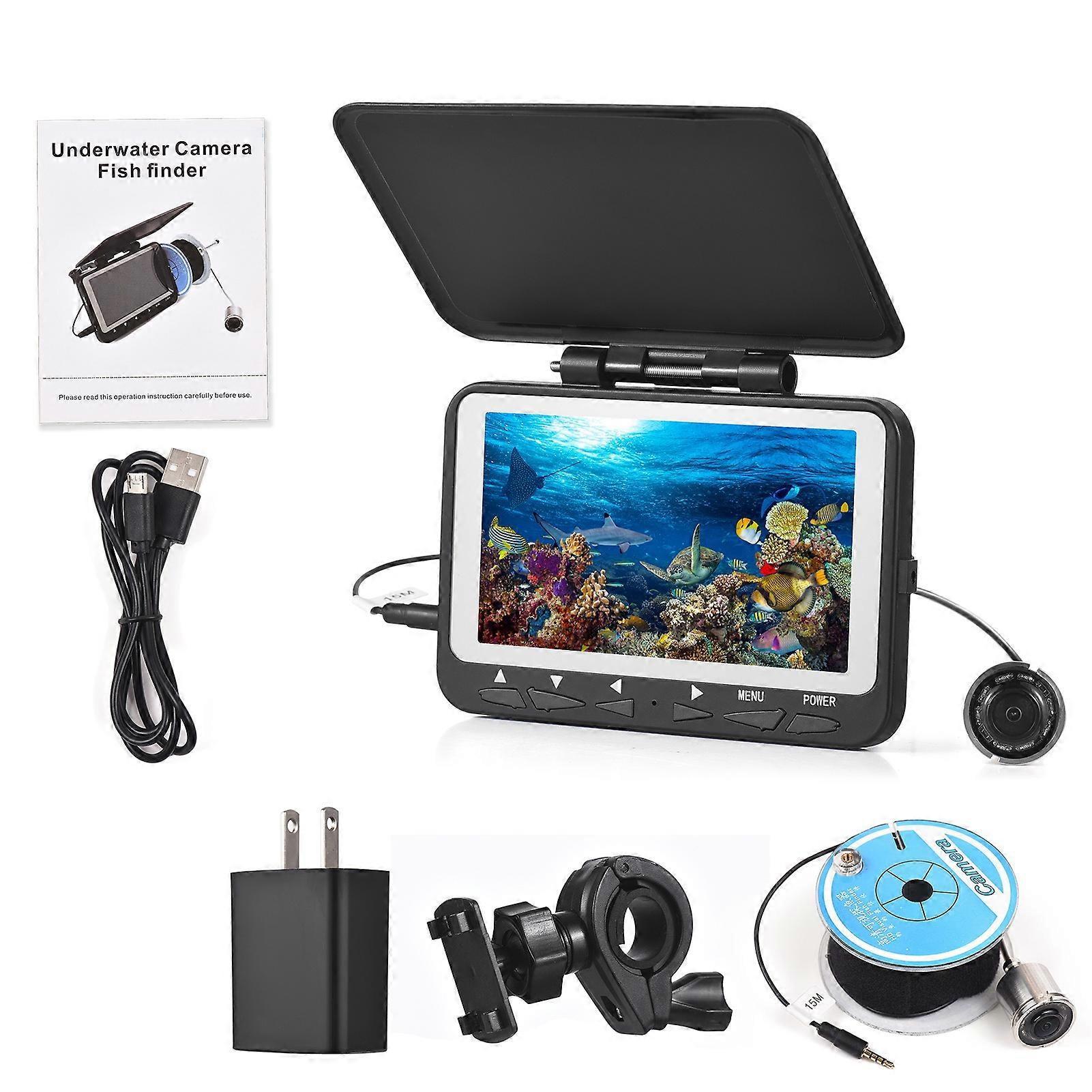 15M/30M 1200TVL Underwater Fishing Camera Fish Finder 4.3'' LCD Monitor 8PCS IR LED Night Vision Camera for Ice Boat Fishing