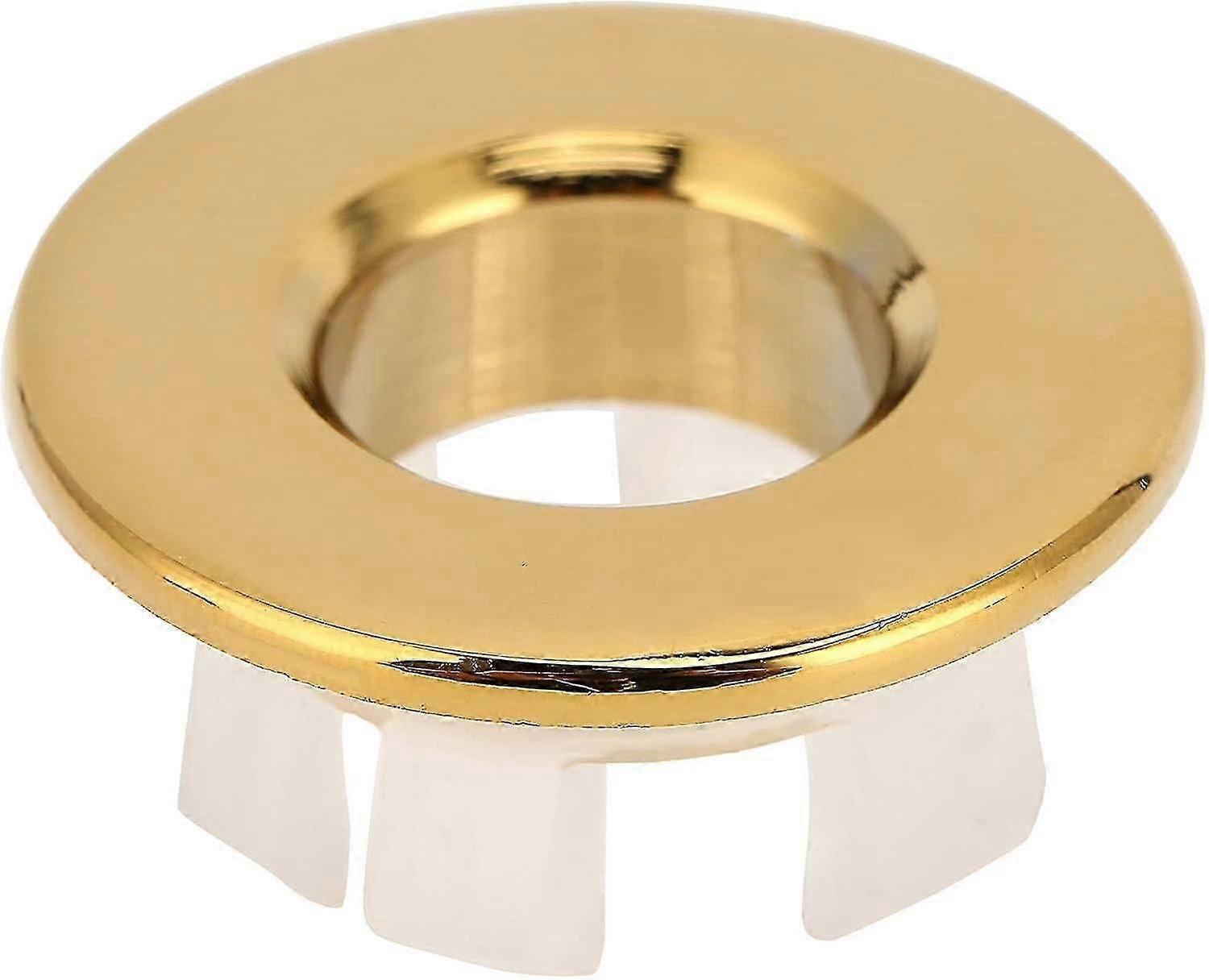 Heavy Duty Brass Overflow Ring for Bathroom Sink, Kitchen (Gold)