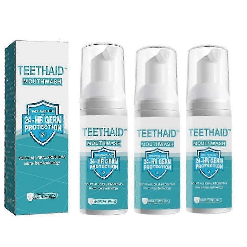 1-3pcs Teethaid Mouthwash, Mint Teeth Whitening Foam Mousse Stain Remove New-Choose