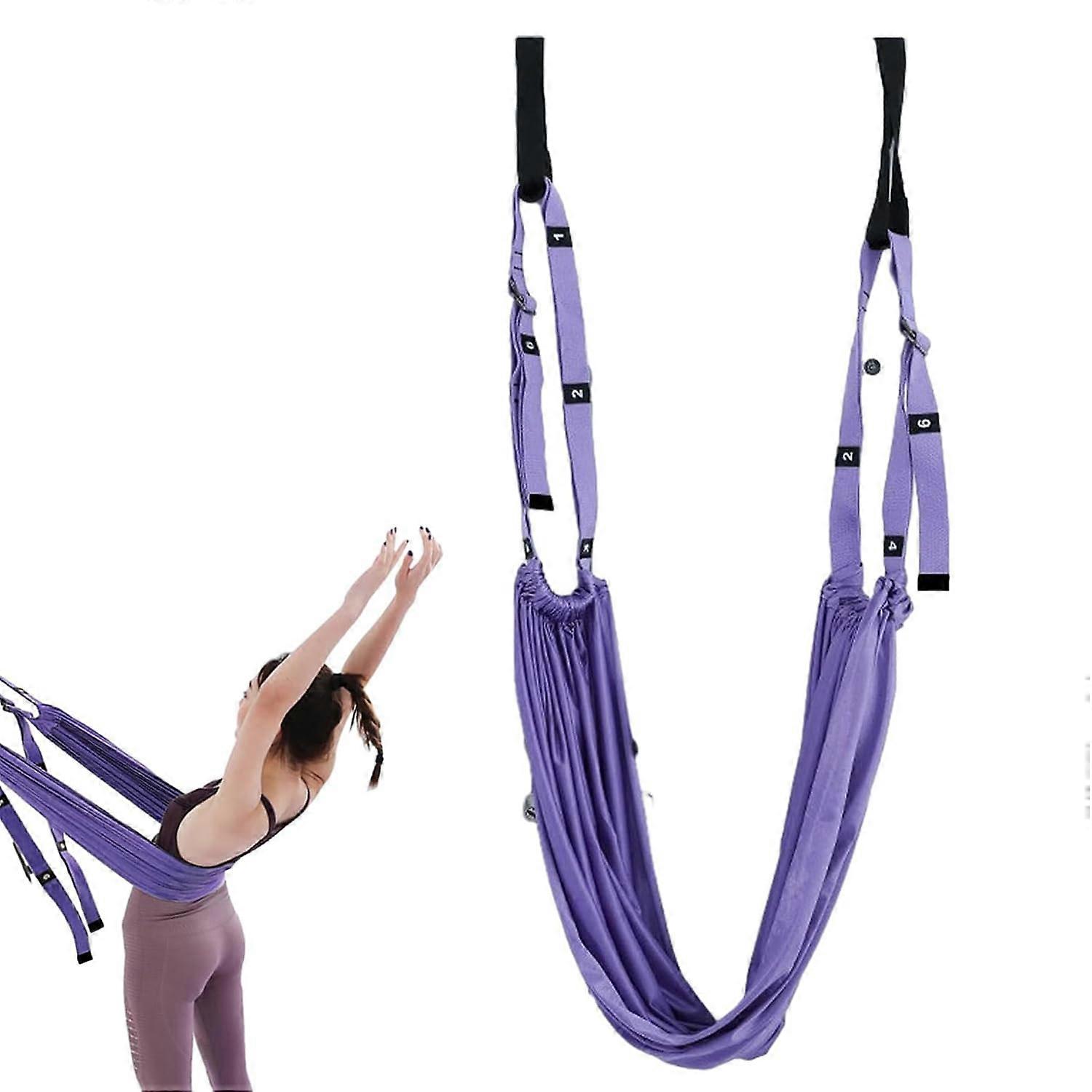 Yoga Strap for Stretching and Rehabilitation, Adjustable Leg Extender Fitness Band for Pilates, Ballet, Cheerleading, Gymnastics - Purple