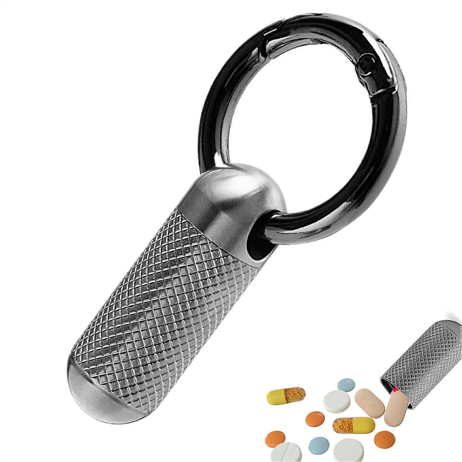 Travel Pill Container Titanium Waterproof Pocket Pill Organiser With Keychain Small Portable Pill Case For Outdoor Use