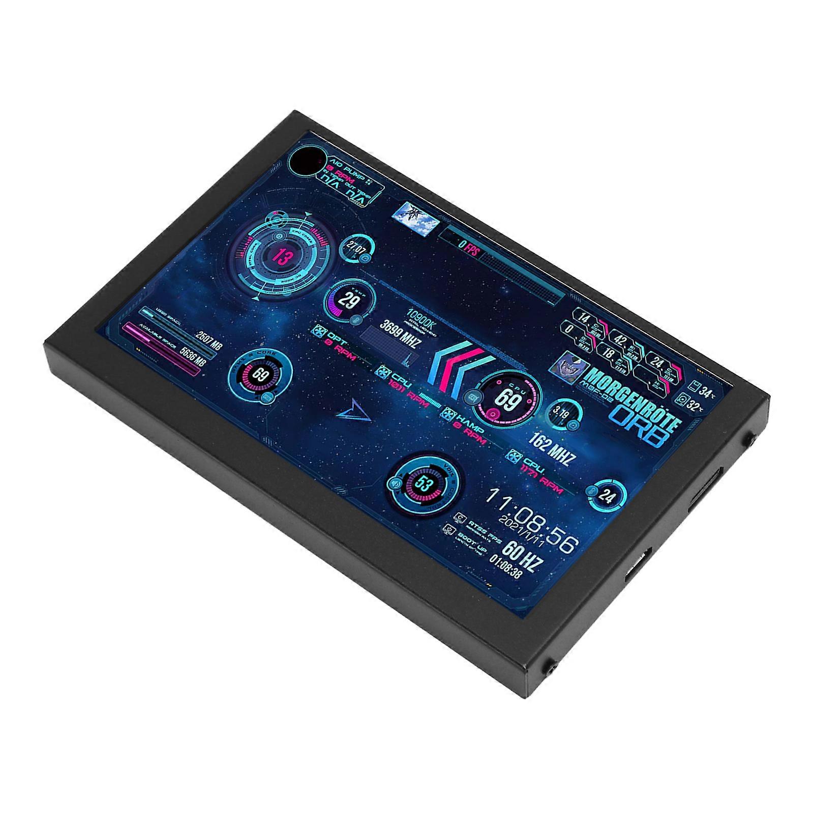 5 Inch Computer Temp Monitor HD Multimedia Interface PC Temperature Display Mini Secondary Screen PC CPU RAM HDD Data Monitor 