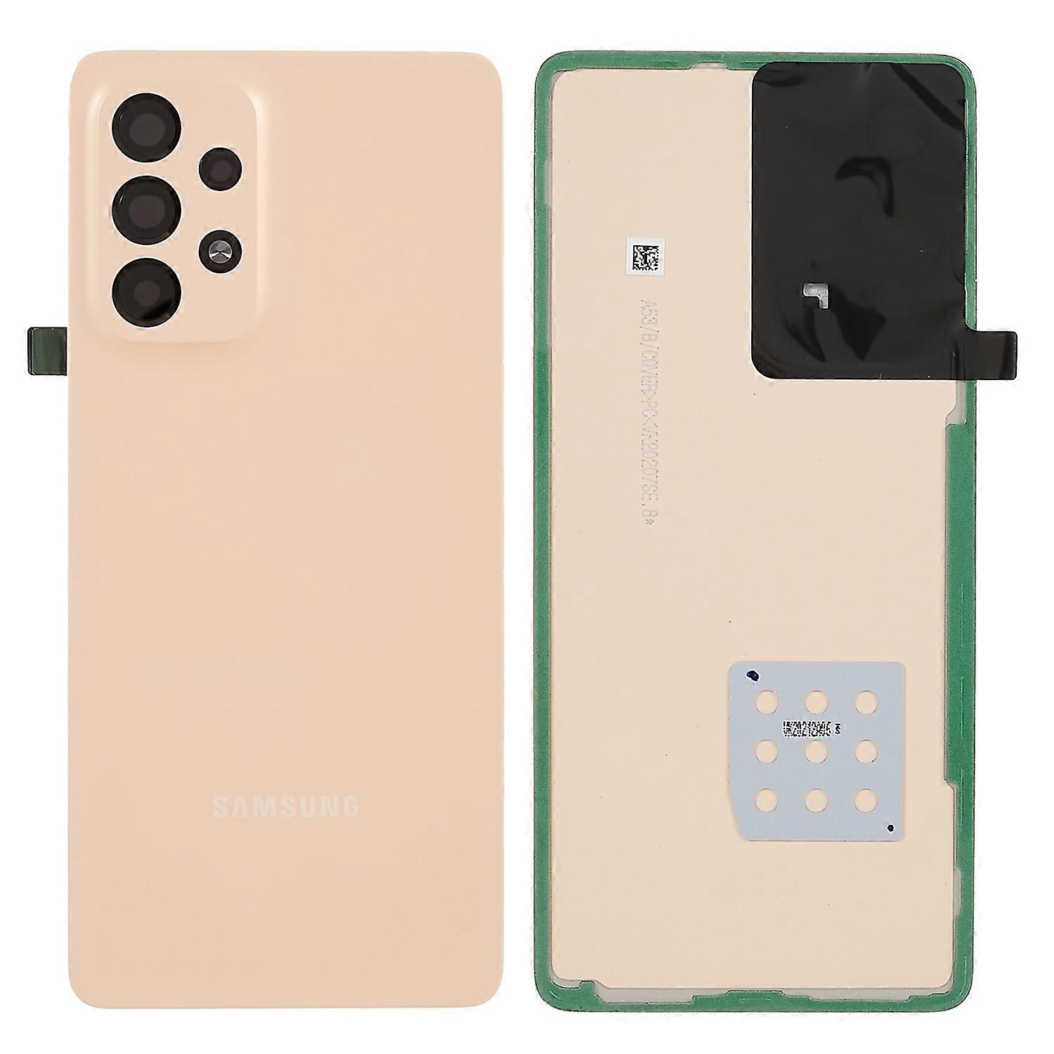 サムスンギャラクシーA53 5G A536 OEMバッテリーハウジング用粘着ステッカー+カメラレンズカバー付き - ピーチ