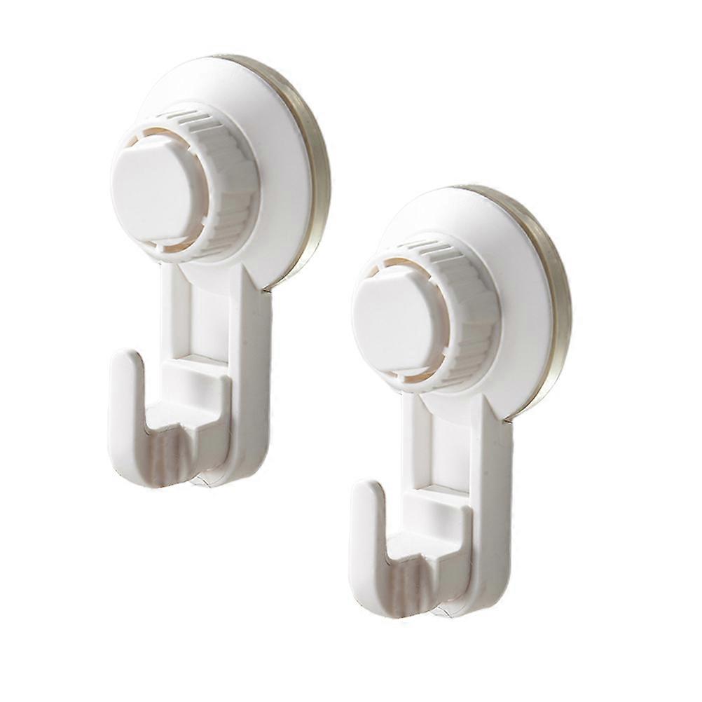 Bathroom Suction Hooks Hardware Wall Hangers Punch Free Installation White 4x10cm 2Pcs