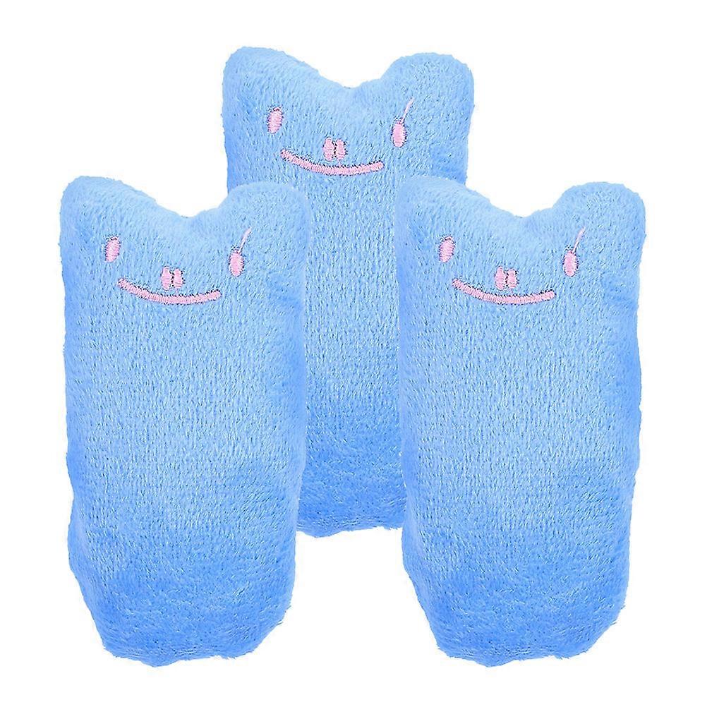 Cat Biting Toys Catnip Toy Interactive Play Indoor Playtime Plush Cartoon Shaped Design Sky- .3 1.6 1.2in Cuddling 3Pcs