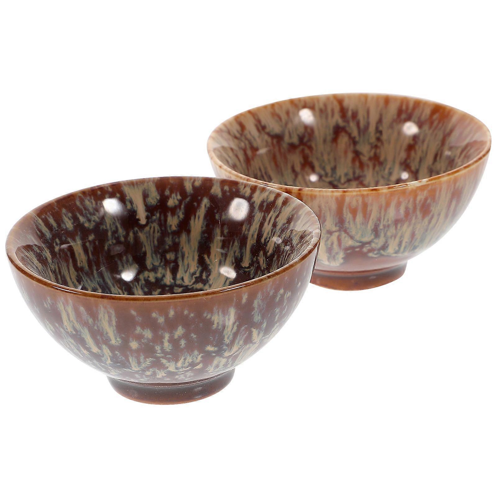 Kung Fu Tea Bowl Traditional Chinese Retro Tea Cup For Co-Workers 2Pcs