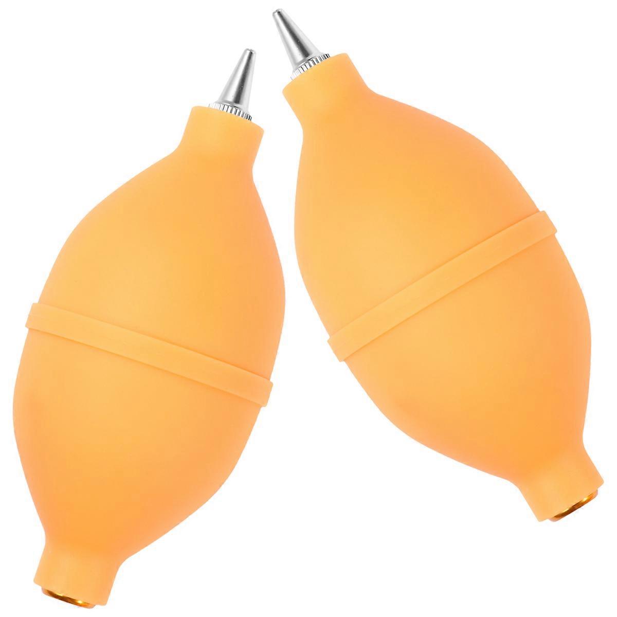 Small Blower For Dust Removal Yellow 12x5x5cm Silicone Squeeze Bulb Cleaning Computer Camera Laboratory Tool 2Set