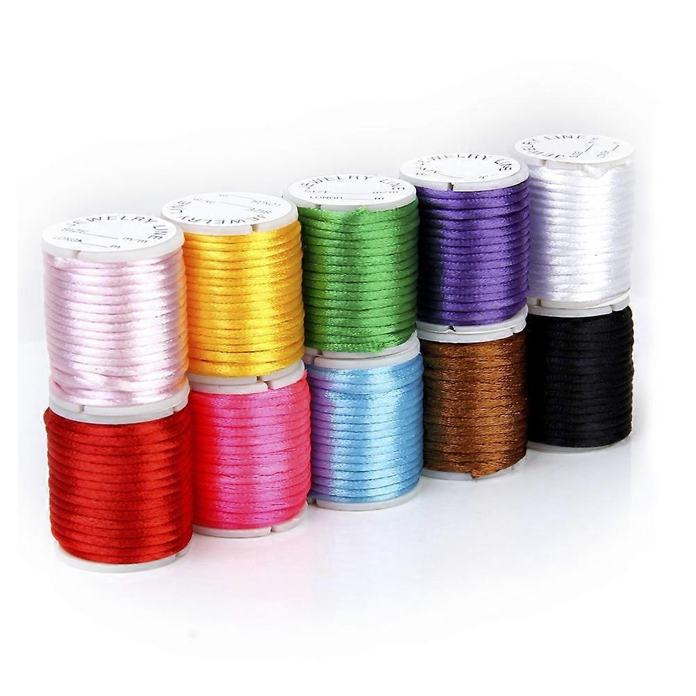 10pcs 2mm Mixed Color Nylon Hand Knitting Cord String Beading Thread