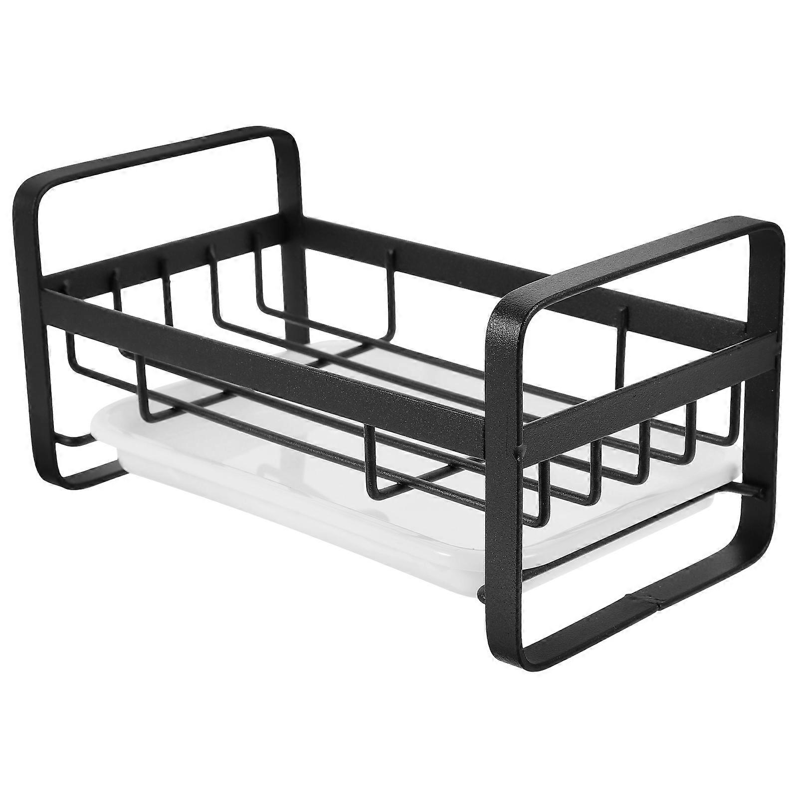 Sponge Storage Holder Dish Scrubber Organizer Kitchen Accessories Drainage Space-saving Rectangular 1Set