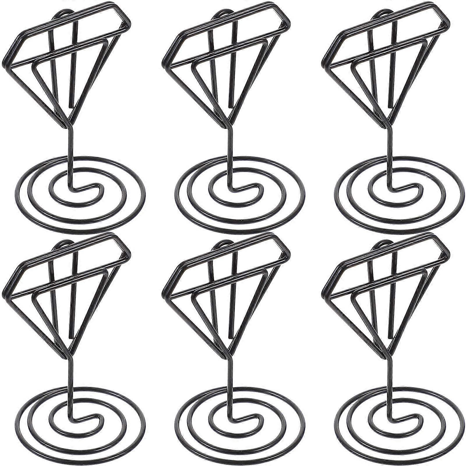 6pcs Wedding Table Number Card Holders with Stable Base – Small Memo Clips, Picture Stands for Place Cards, Menus, Notes Display at Events and Parties