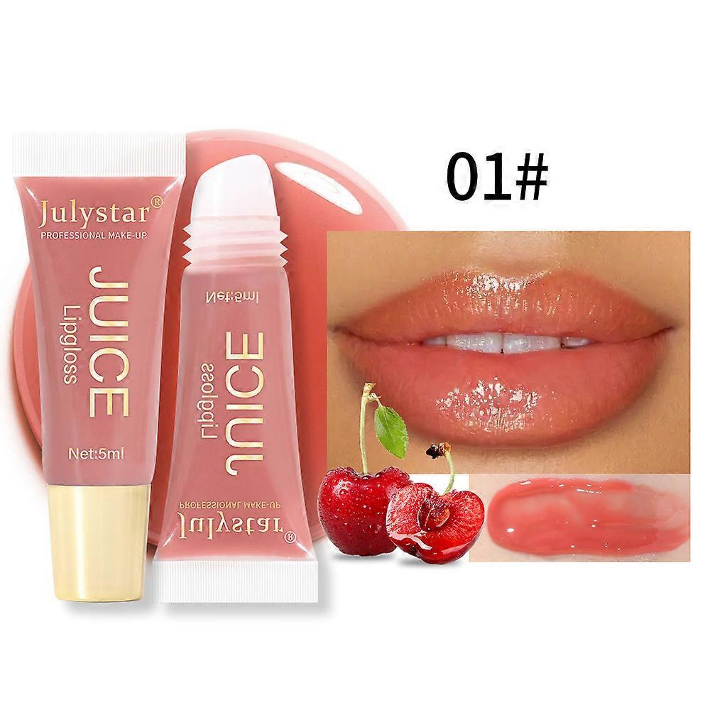 Natural and long-lasting moisturizing mirror lip oil with fruit flavor, plump lips moisturizing water gloss lip gloss for beauty makeup