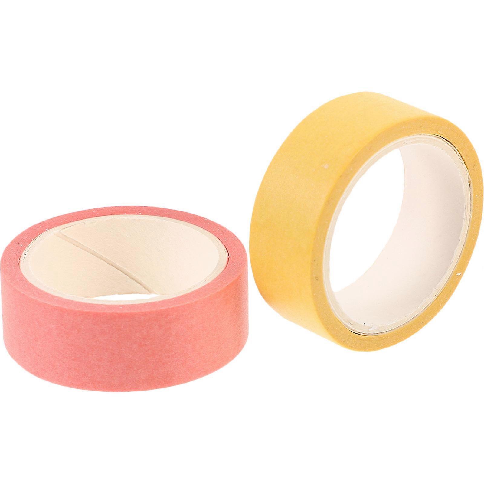 Scrapbook Tape Washi Tapes Adhesive For Diaries Notebooks Yellow 2Rolls